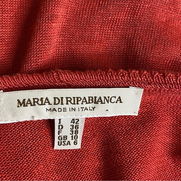Maria Di Ripabianca Silk Linen Blend Knit Cardigan Front Pockets Women’s US 6 - Picture 8 of 11